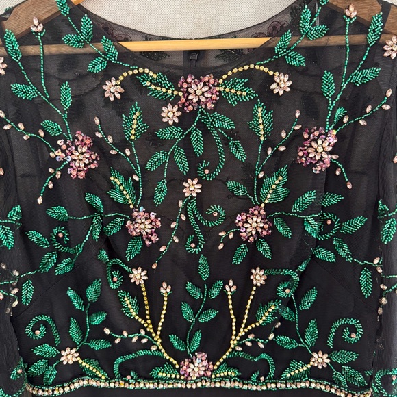 Mac Duggal Beaded Illusion High Neck Trumpet Gown - Picture 6 of 8